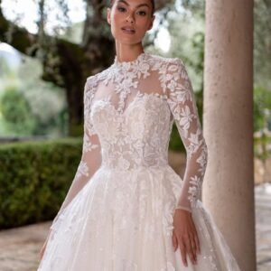 Robe Trapèze Dentelle – Mercedes Sposa